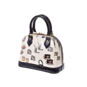 Louis Vuitton Vernis Alma Ghesquire Nicolas white handbag black bag
